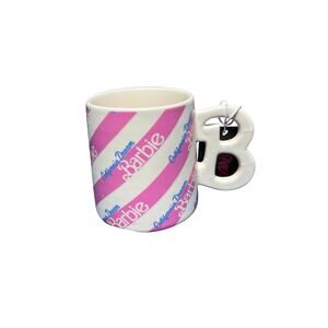 NWT Barbie California Dreaming Pink B Handle Coffee Mug Ceramic Collectible 21Oz